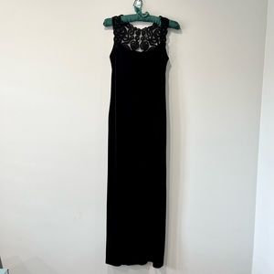 VintageBlack Velvet Dress w/ Matching Shrug by Joseph Ribkoff, Size 6P